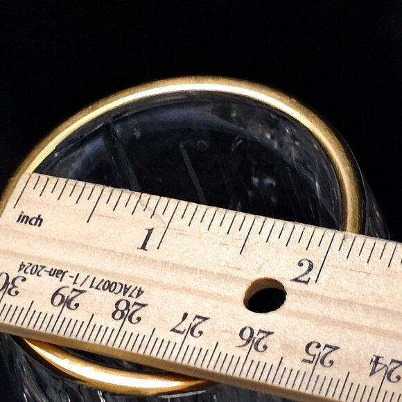 Gorham Crystal Star Blossom Flower Vase 7" blown glass gold rim heavy cut leaves - Picture 5 of 7